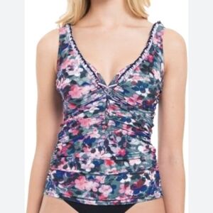 NWT Profile By Gottex Women Floral Bra Top Tankini One Piece Swimsuit Sz 34D